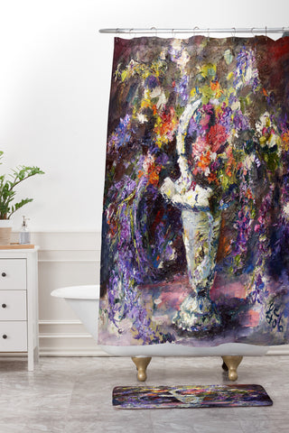 Ginette Fine Art Mona Lavender 2 Shower Curtain And Mat