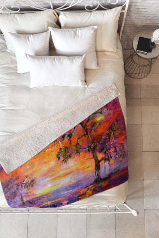 Ginette Fine Art Okefenoee Sunset Fleece Throw Blanket