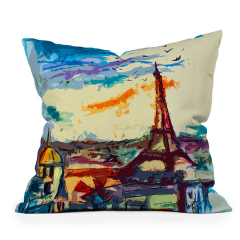 Ginette Fine Art Paris Skies Throw Pillow