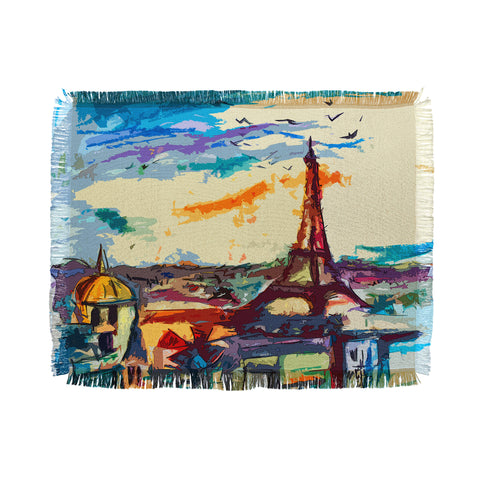 Ginette Fine Art Paris Skies Throw Blanket
