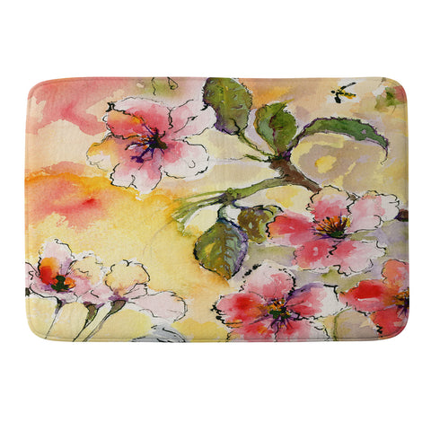 Ginette Fine Art Pink Blossoms Spring Memory Foam Bath Mat