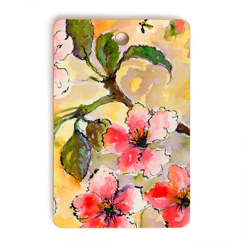 Ginette Fine Art Pink Blossoms Spring Cutting Board Rectangle