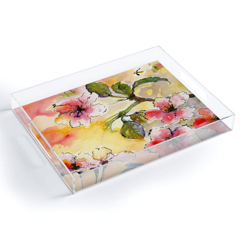 Ginette Fine Art Pink Blossoms Spring Acrylic Tray