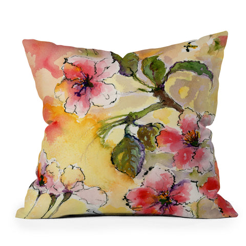 Ginette Fine Art Pink Blossoms Spring Throw Pillow