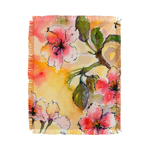 Ginette Fine Art Pink Blossoms Spring Throw Blanket