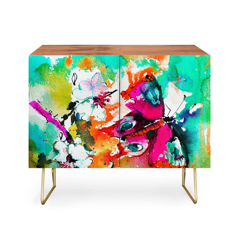 Ginette Fine Art Pink Butterfly Credenza