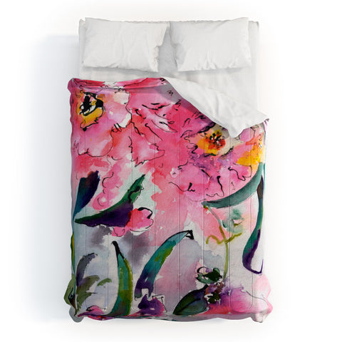 Ginette Fine Art Pink Camellias Comforter