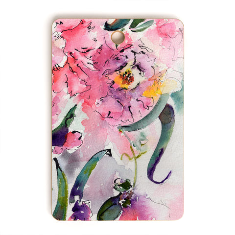 Ginette Fine Art Pink Camellias Cutting Board Rectangle