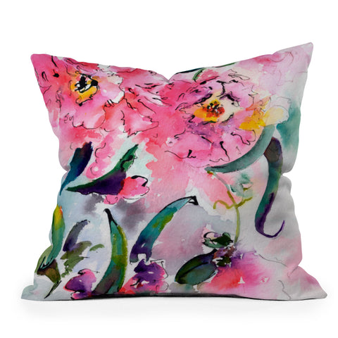 Ginette Fine Art Pink Camellias Throw Pillow