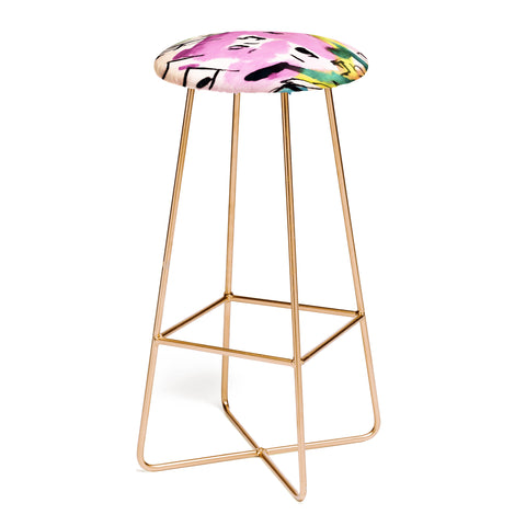 Ginette Fine Art Pink Twink Abstract Bar Stool