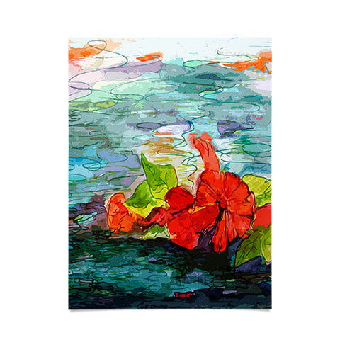 Ginette Fine Art Pool Flowers Poster