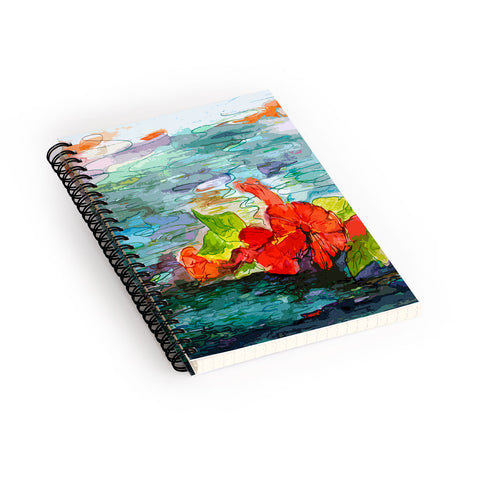 Ginette Fine Art Pool Flowers Spiral Notebook