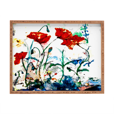 Ginette Fine Art Poppies In Light Rectangular Tray