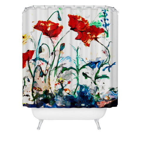Ginette Fine Art Poppies In Light Shower Curtain