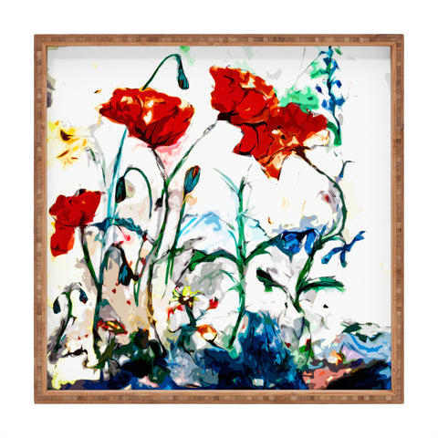 Ginette Fine Art Poppies In Light Square Tray