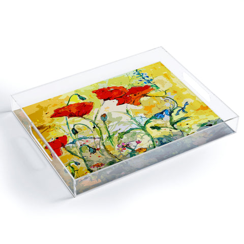 Ginette Fine Art Poppies Provence Acrylic Tray