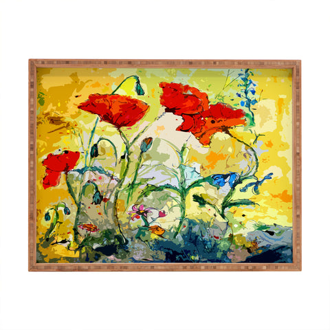 Ginette Fine Art Poppies Provence Rectangular Tray