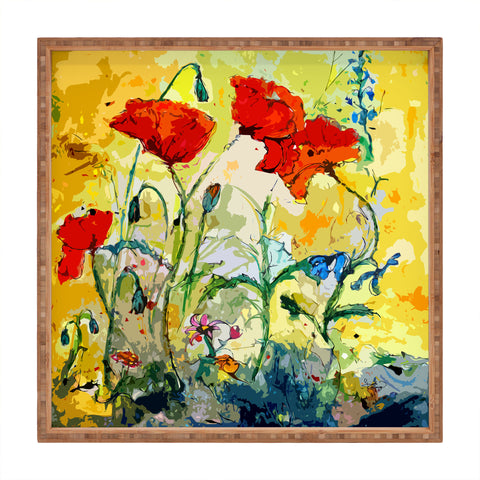Ginette Fine Art Poppies Provence Square Tray