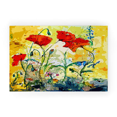 Ginette Fine Art Poppies Provence Welcome Mat