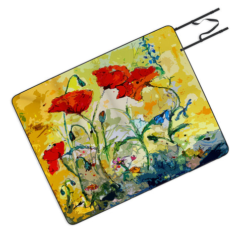 Ginette Fine Art Poppies Provence Picnic Blanket