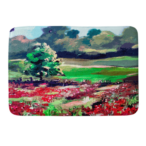 Ginette Fine Art Poppy Landscape Somme France Memory Foam Bath Mat