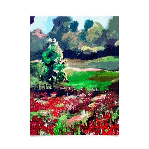 Ginette Fine Art Poppy Landscape Somme France Poster