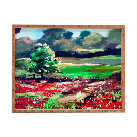 Ginette Fine Art Poppy Landscape Somme France Rectangular Tray
