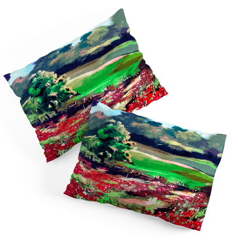 Ginette Fine Art Poppy Landscape Somme France Pillow Shams