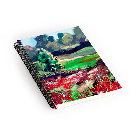 Ginette Fine Art Poppy Landscape Somme France Spiral Notebook