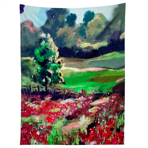 Ginette Fine Art Poppy Landscape Somme France Tapestry