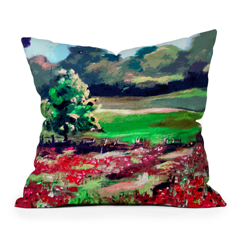 Ginette Fine Art Poppy Landscape Somme France Throw Pillow