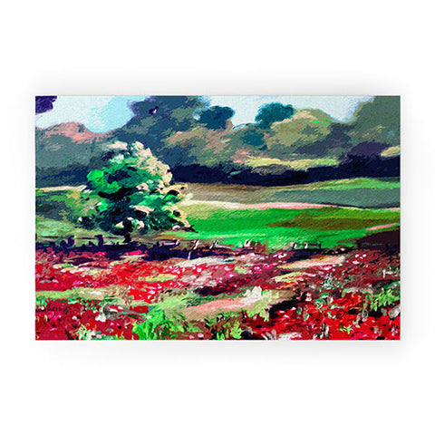 Ginette Fine Art Poppy Landscape Somme France Welcome Mat