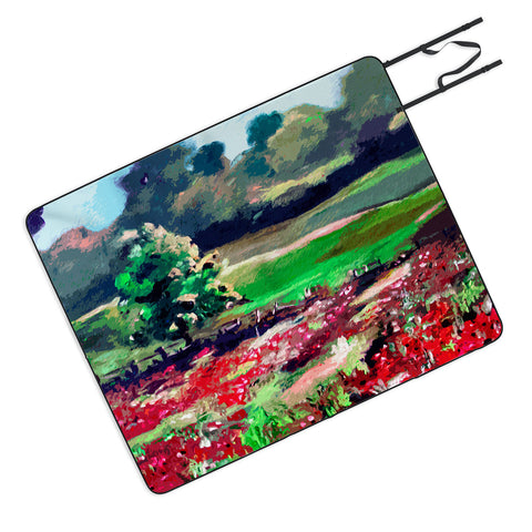 Ginette Fine Art Poppy Landscape Somme France Picnic Blanket