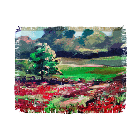 Ginette Fine Art Poppy Landscape Somme France Throw Blanket