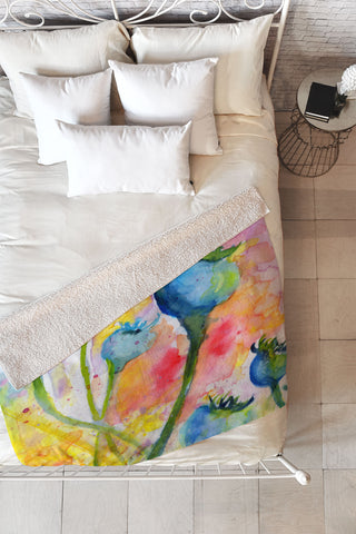 Ginette Fine Art Poppy Pods Fleece Throw Blanket