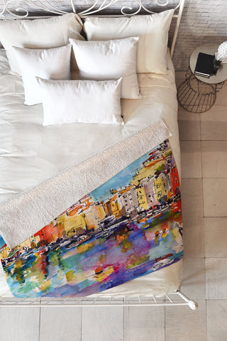Ginette Fine Art Port Venere Italy 2 Fleece Throw Blanket