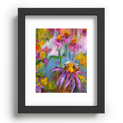 Ginette Fine Art Purple Coneflowers And Bees Recessed Framing Rectangle