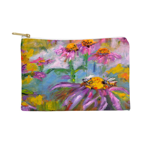 Ginette Fine Art Purple Coneflowers And Bees Pouch