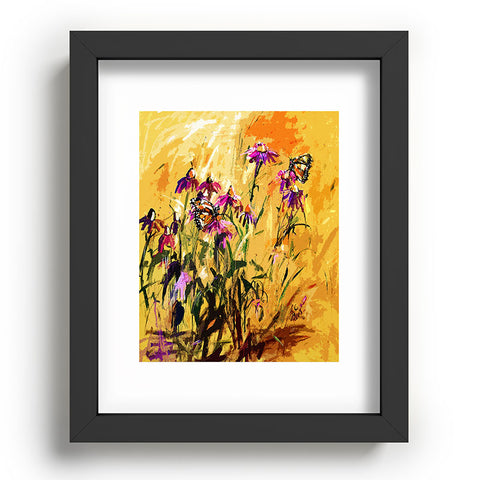 Ginette Fine Art Purple Coneflowers And Butterflies Recessed Framing Rectangle