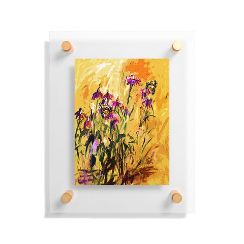 Ginette Fine Art Purple Coneflowers And Butterflies Floating Acrylic Print