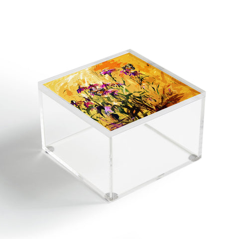 Ginette Fine Art Purple Coneflowers And Butterflies Acrylic Box