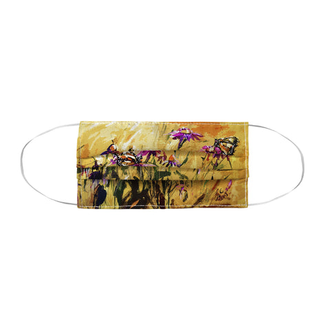 Ginette Fine Art Purple Coneflowers And Butterflies Face Mask