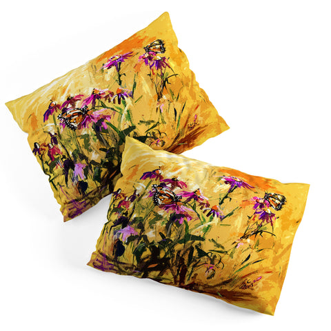 Ginette Fine Art Purple Coneflowers And Butterflies Pillow Shams