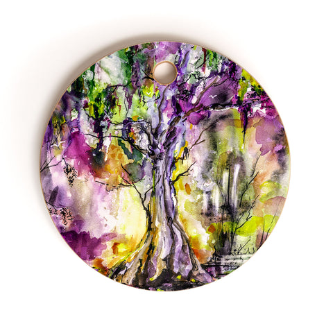Ginette Fine Art Purple Magic Tree Cutting Board Round