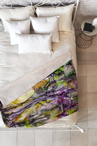 Ginette Fine Art Purple Magic Tree Fleece Throw Blanket
