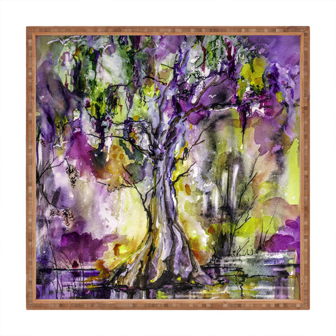 Ginette Fine Art Purple Magic Tree Square Tray