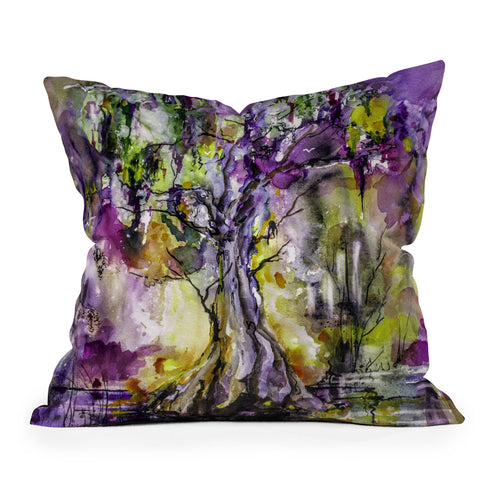 Ginette Fine Art Purple Magic Tree Throw Pillow