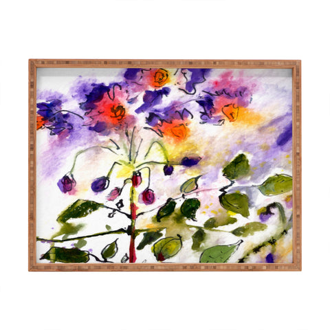 Ginette Fine Art Purple Potato Blossoms Rectangular Tray