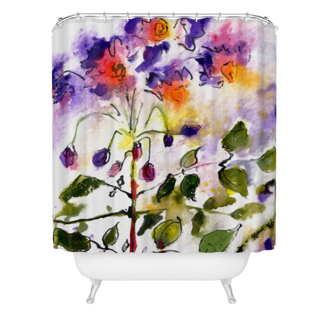 Ginette Fine Art Purple Potato Blossoms Shower Curtain