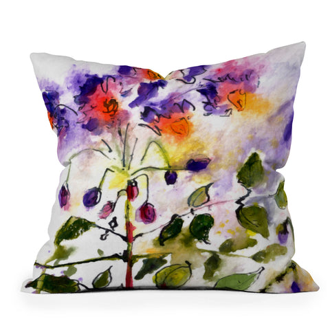 Ginette Fine Art Purple Potato Blossoms Throw Pillow